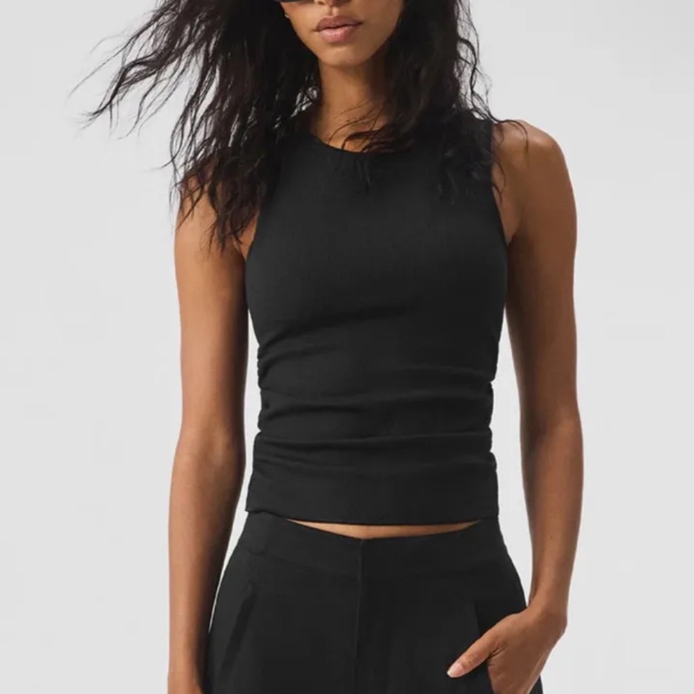 ALO Yoga Black Ribbed Tank Top